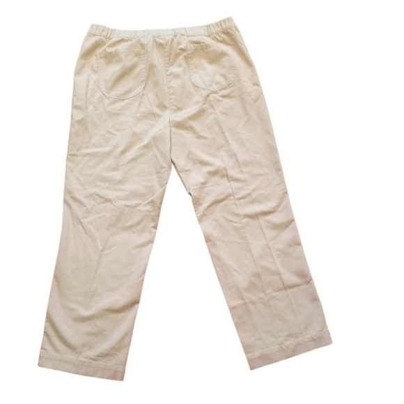 Basic Editions Cream Relaxed Fit Pants with Elastic Waistband - Picture 3 of 3